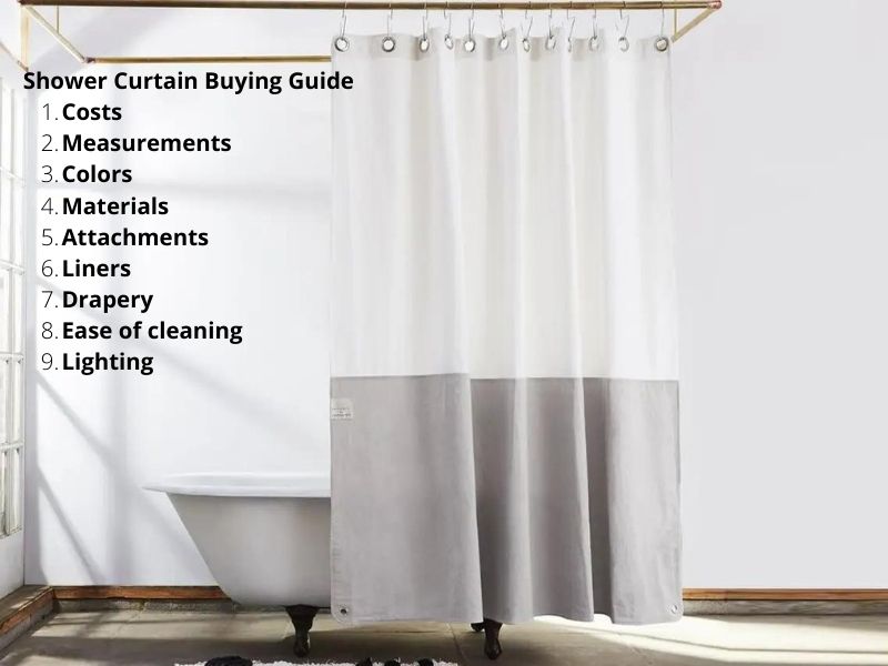 Shower Curtain Ing Guide Size, Size Guide Shower Curtain Chart
