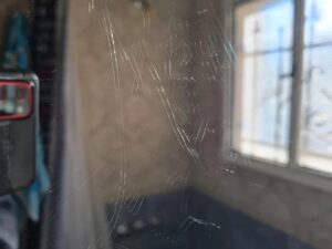 Scratches on a mirror